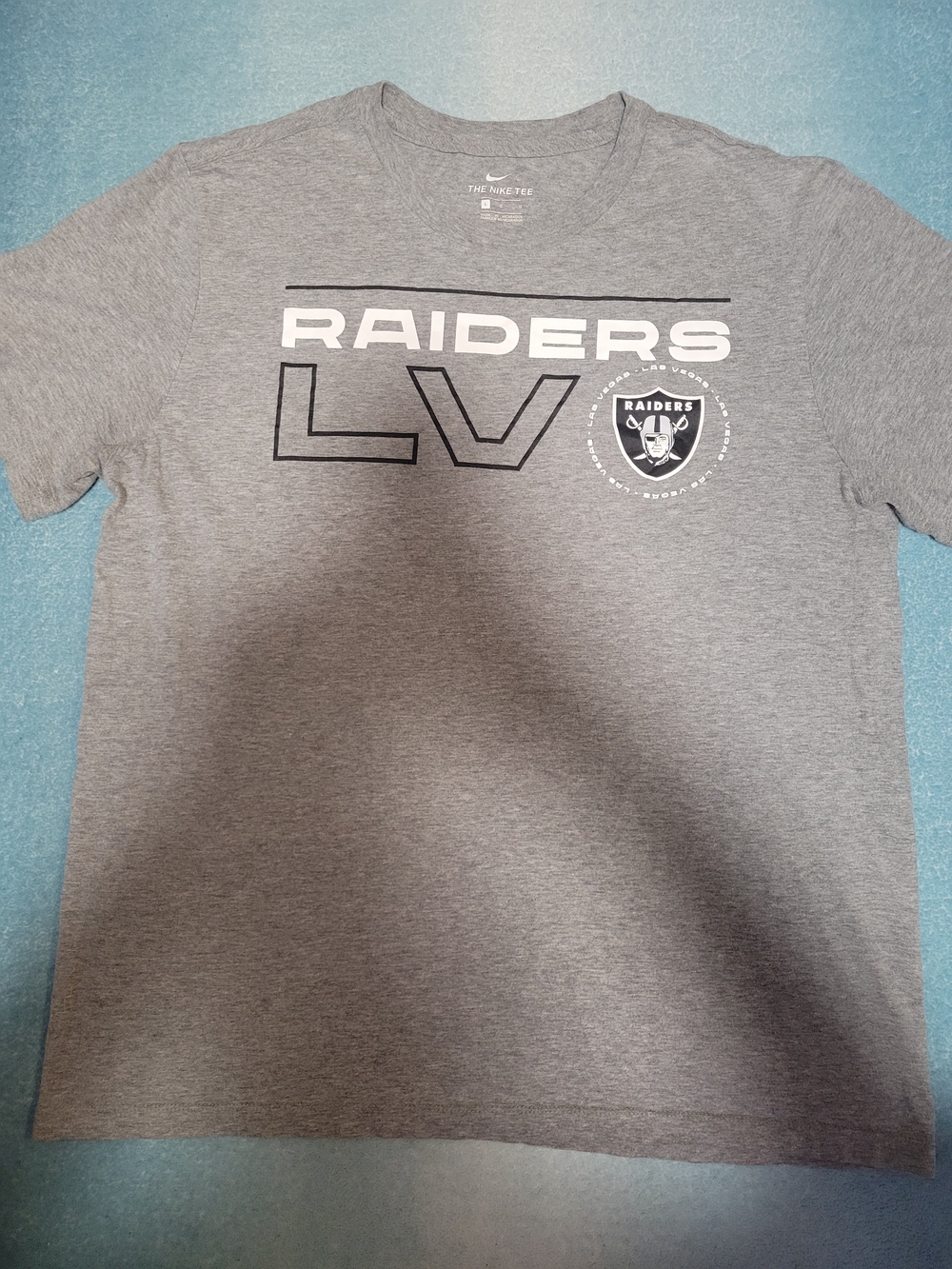 Nike Gray Raiders LV Short Sleeve T-Shirt - Gray/Black/White